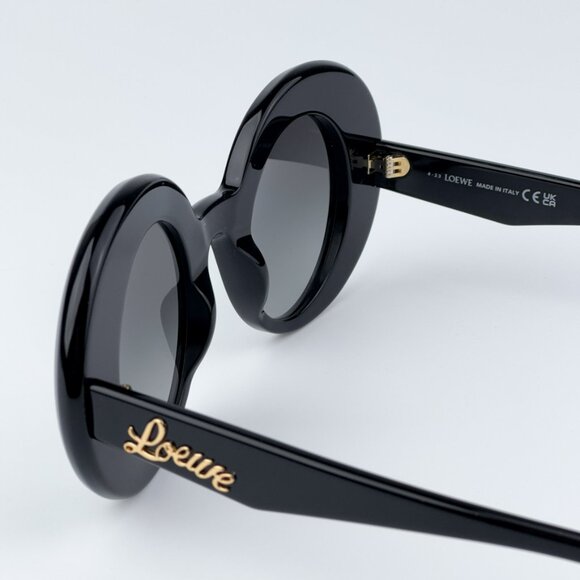 Loewe LW40089I CURVY 01B BRAND NEW Sunglasses Black Smoke Gradient Round Unisex - Picture 9 of 11